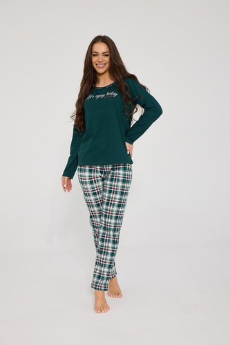 Pigiama donna Cornette Bridget 1109/510 verde 100% cotone lunga