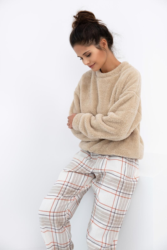Pigiama da donna Joyce Sensis - caldo pigiama con top morbido e pantaloni a quadri