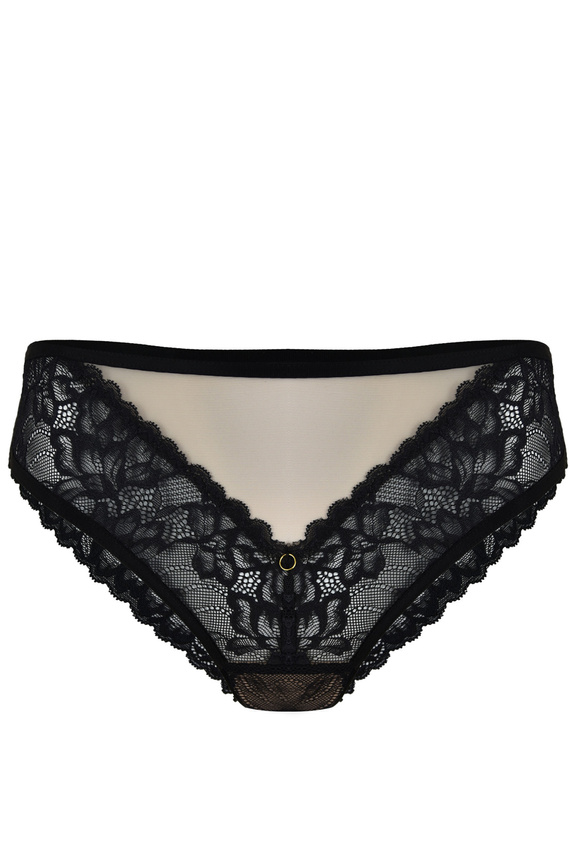 19235 Slip Magic Brasil Mediolano - pizzo, tulle color carne, accenti dorati