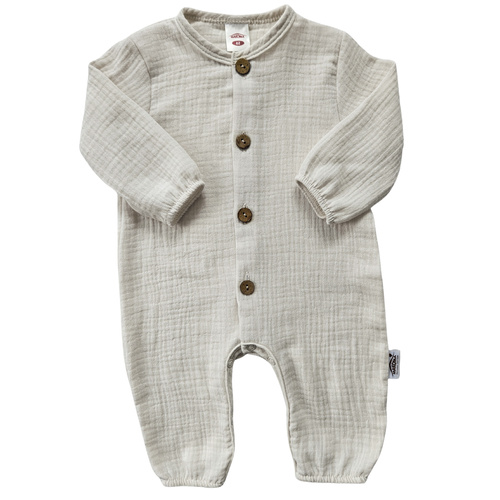 Pigiama di mussola Just Muslin 02235BE Makoma beige - leggero, traspirante, 100% cotone