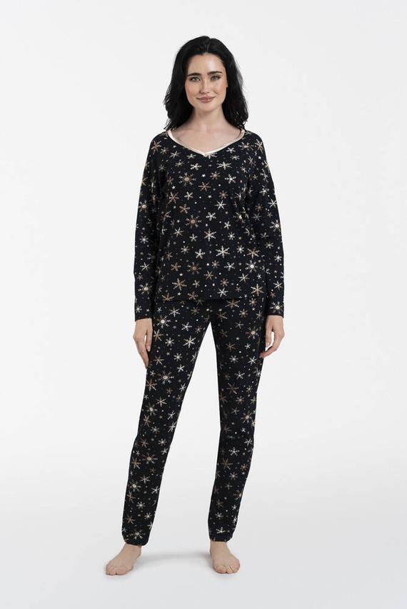 Laponia Pigiama da donna manica lunga, pantaloni lunghi Moda italiana - stampa