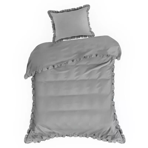 Biancheria da letto in cotone con balza Eurofirany 100% cotone con cerniera argento