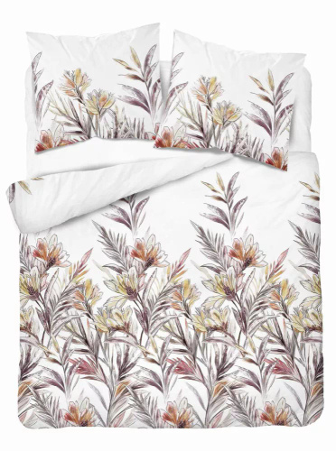 5504 B Biancheria da letto in cotone Fiori tropicali Naturalis- Detexpol bianco