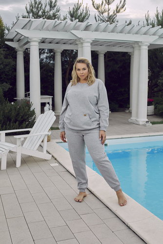 Fox Set lungo da donna. manica, lunghezza. pantaloni Moda Italiana - melange