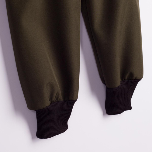 Nicol Pantaloni softshell bambini 229052 con pile, vita alta, polsini - khaki