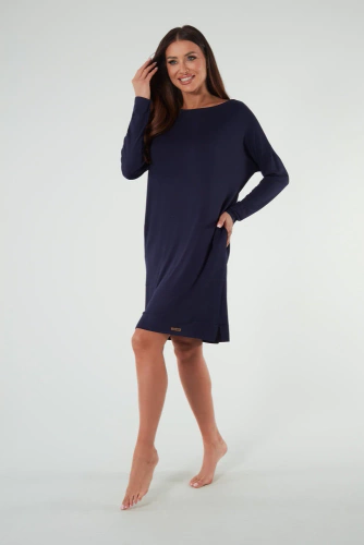 Akord tunica donna a maniche lunghe Moda Italiana - blu navy