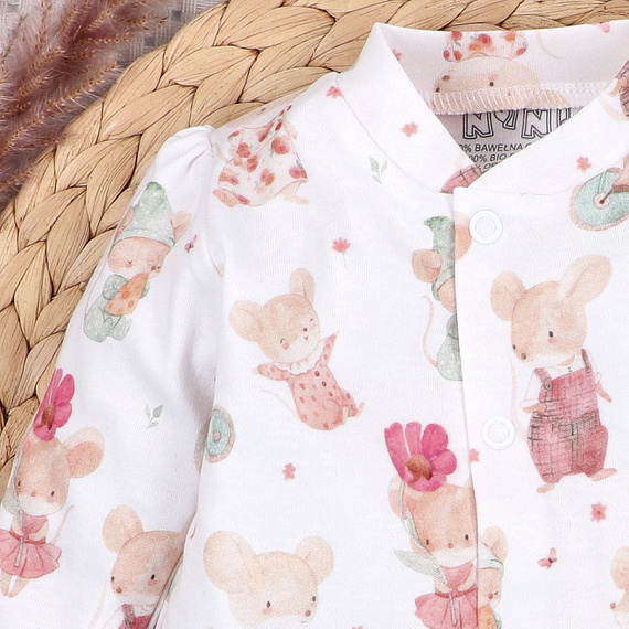 Nini Cardigan Neonato 100% Little Mouse Cotone Biologico – Made in Polonia