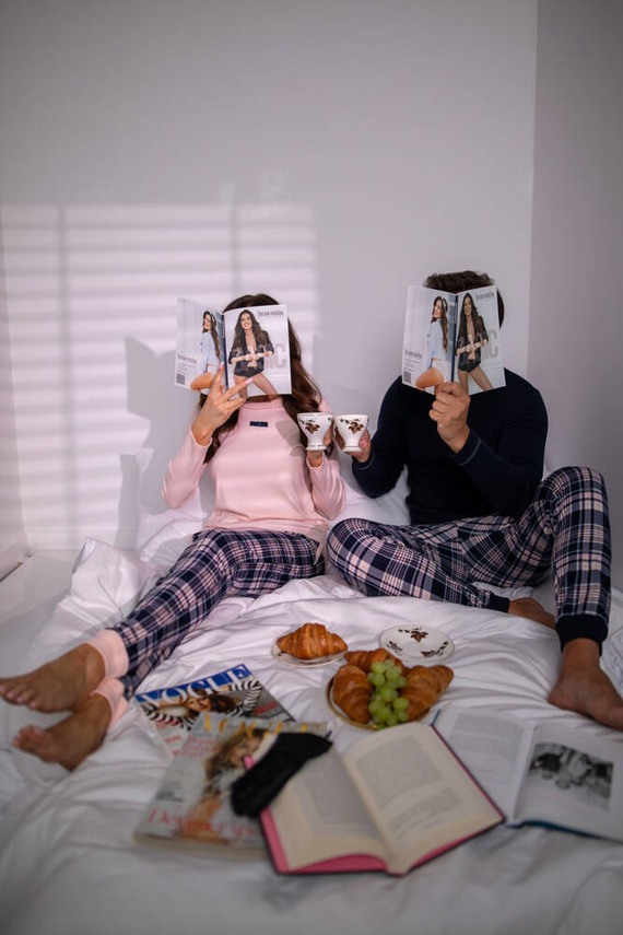 Brit Pajamas Uomo manica lunga, pantaloni lunghi Moda italiana - blu navy/stampa