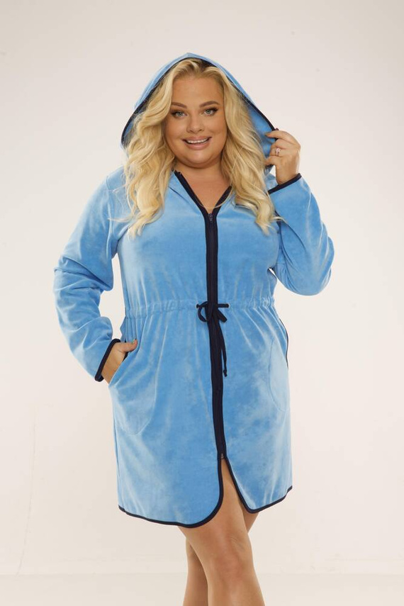 313 Desiree Accappatoio da donna De Lafense - azzurro