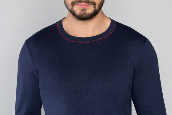 Horton Pigiama uomo manica lunga, pantaloni lunghi Moda italiana - blu navy/stampa