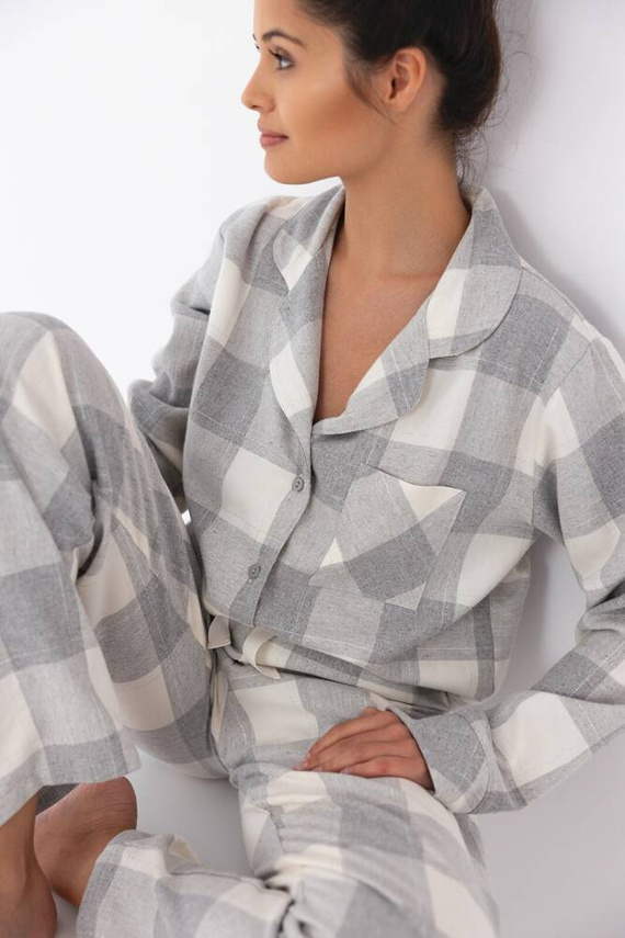 Sensis Evie Pigiama donna - grigio-crema