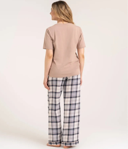 Pigiama donna Moraj PDD4300-023 verde in cotone con pantaloni lunghi e stampa