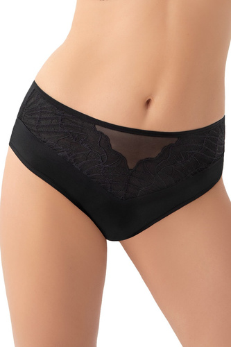 Gorsenia Erato K963 Slip a vita alta - Nero, opulento, confortevole, pizzo e microfibra