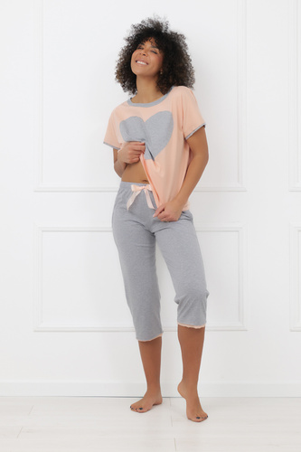 Pigiama Sabrina Italian Fashion 100% cotone – manica corta, pantaloni 3/4