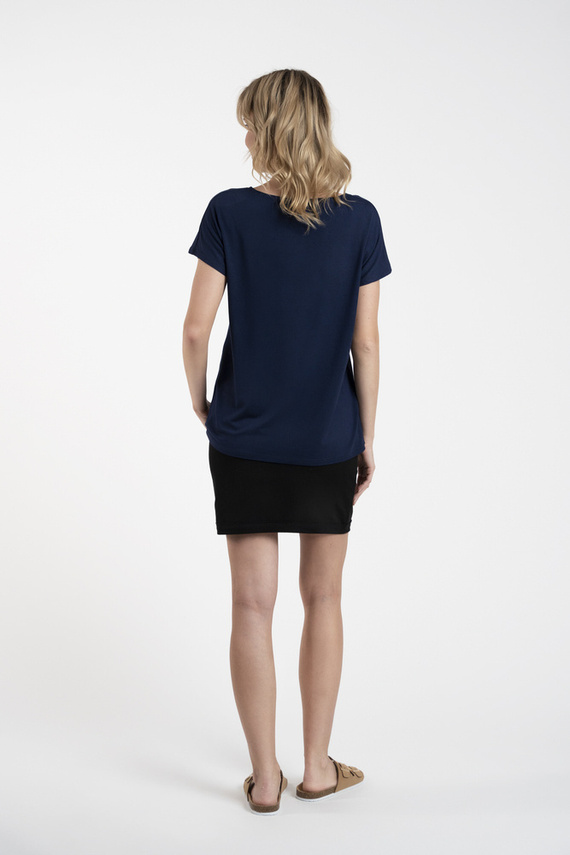 Ksenia Camicetta con maniche corte Moda Italiana - blu navy