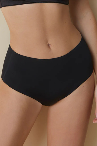 503 Maxi slip donna Braga Selene nero - a vita alta, senza cuciture, modellante