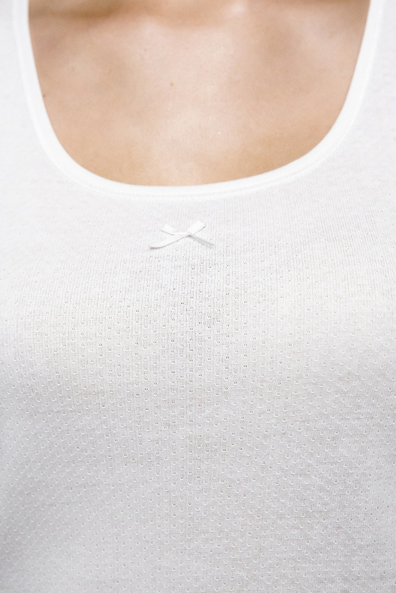 Debi T-shirt da donna con cinturino largo Moda italiana - bianco