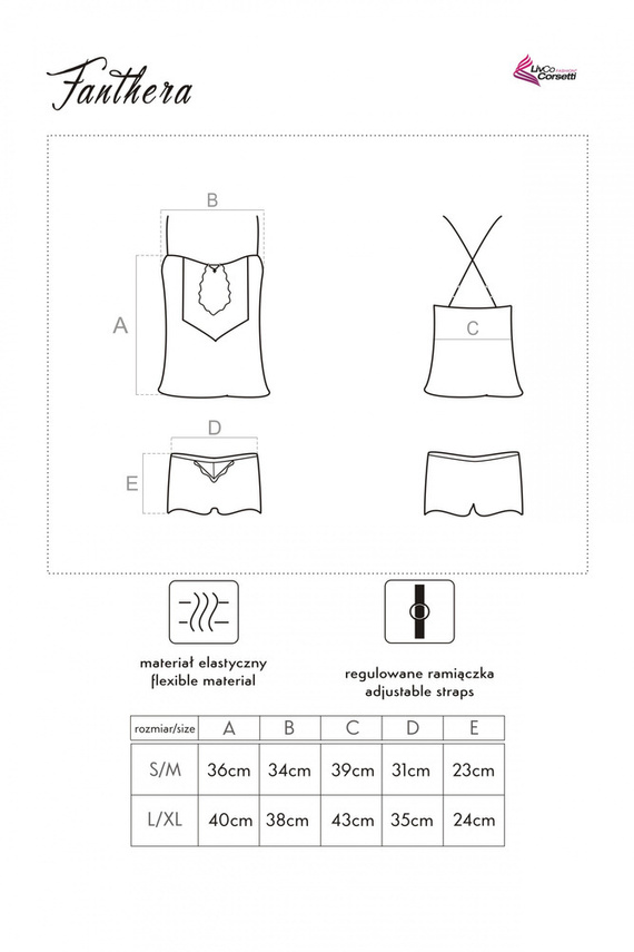 Fanthera LC 90561 Set, chemise+pantaloncini LivCo Corsetti Fashion