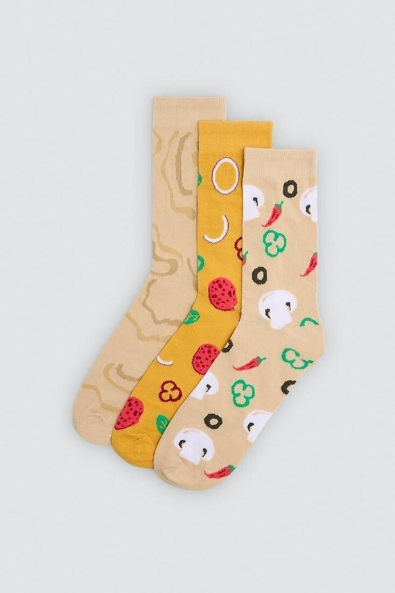 Ysabel Mora 17502 Calze Unisex 3 Paia in Cotone Pizza per Regalo