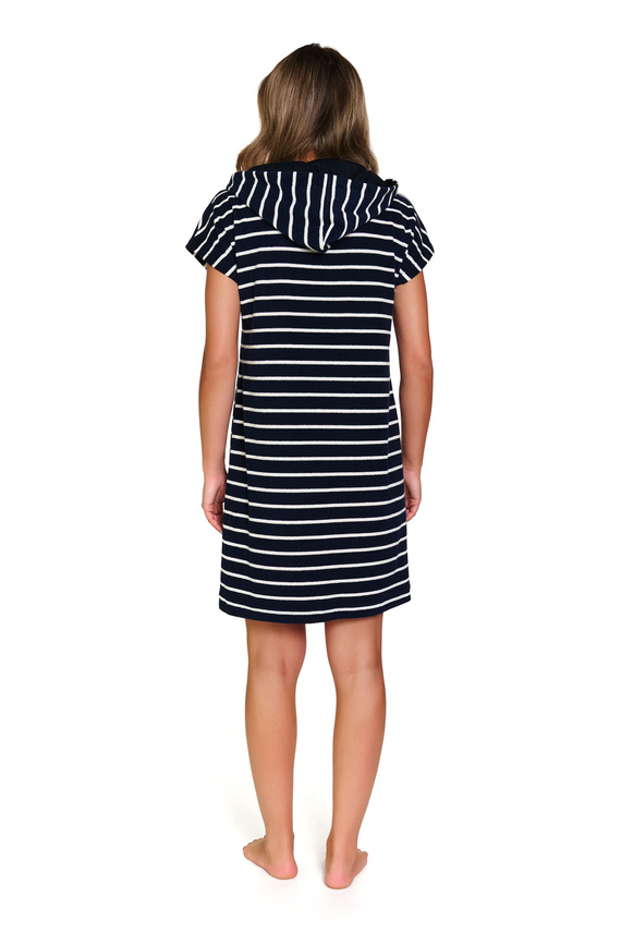 7355 Accappatoio da donna Doctor Nap - stile e comfort navy con cappuccio - marine