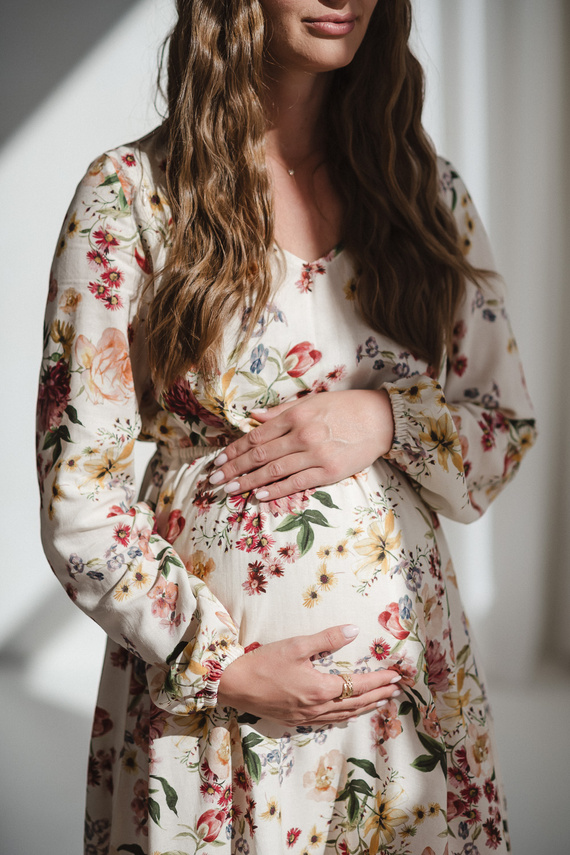 Lovely Dress Midi Milk&Love - Vestito per la maternità e l'allattamento in lino, dal taglio elegante e con cerniere per l'allattamento