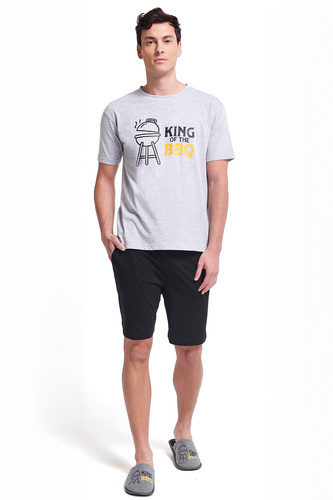 Gianny Pigiama uomo grigio Sorbetto - manica corta, pantaloncini, stampa, cotone