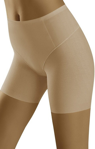 Pantaloncini da donna Eco-Oh Wolbar beige - modellanti, in cotone con elastan, snellenti