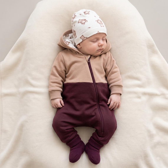 227272 Nicol BENEK Pagliaccetto con fodera orsetti + scarpine primi passi marrone