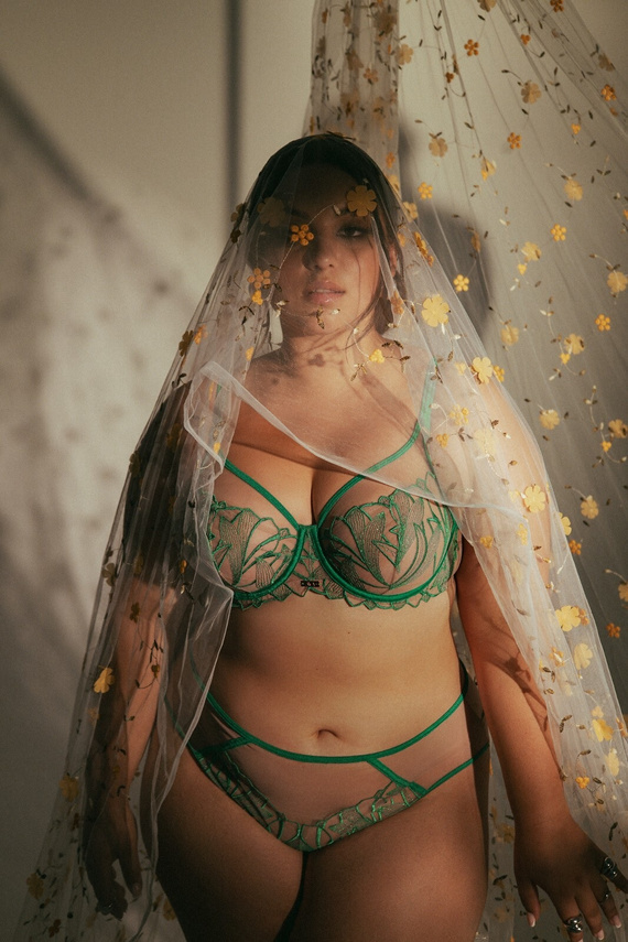 2161 AVA reggiseno verde morbido - in pizzo, morbido, con ferretto