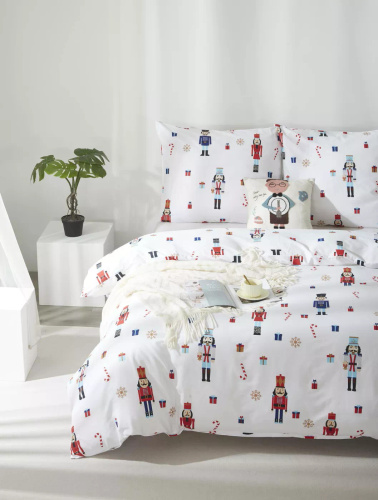 Xmass Natale biancheria da letto in raso di cotone Spod Igły i Nitki schiaccianoci - elegante e morbido