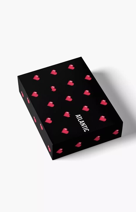 2GMB-011 Boxer Atlantic da uomo - cotone, stampa cuore, confezione da 2 pezzi