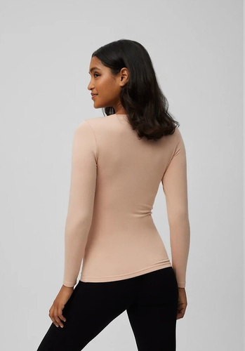 T-shirt termica da donna Ysabel Mora 70017 nude - morbida, traspirante, ipoallergenica, a maniche lunghe