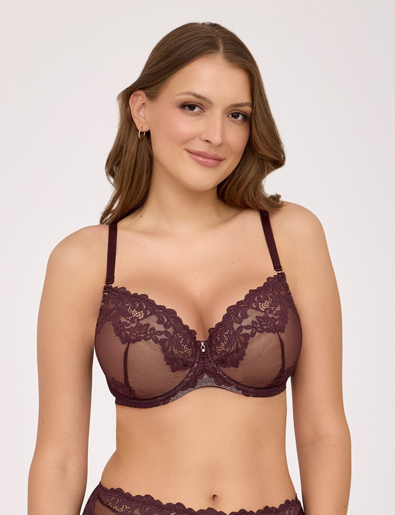 Reggiseno push-up Ava 2232 Chocolate Brown in pizzo con ferretto