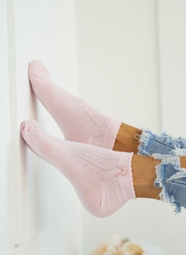 0859 Piedi da donna con fiocco Milena - stile e comfort - rosa