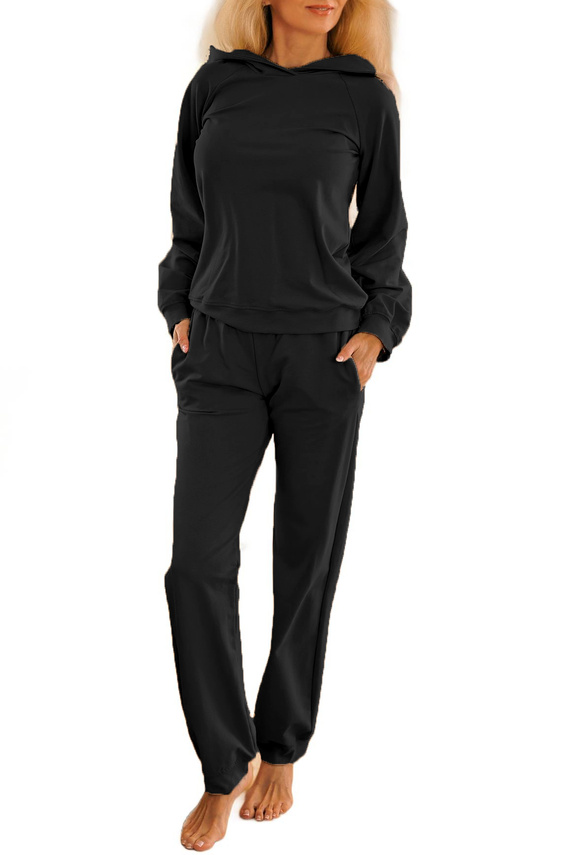 Tuta Brav donna Mirale | Set confortevole in cotone | Produzione polacca - nero