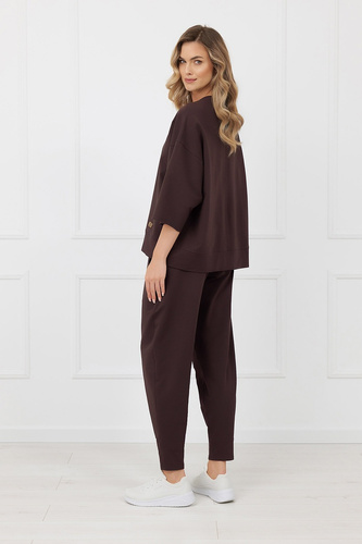 Pantaloni tuta Kaori Italian Fashion cotone marrone