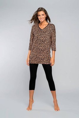 Pantera Pigiama donna manica 3/4 Moda italiana - stampa leopardo