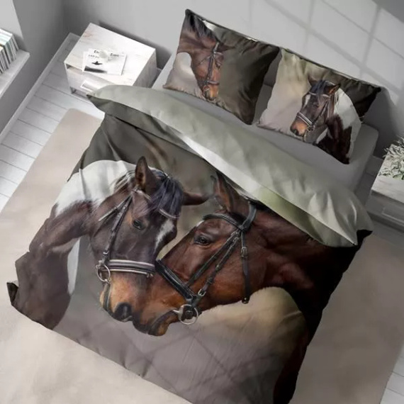 4990 Una biancheria da letto in microfibra 3D con motivo di cavalli - Detexpol