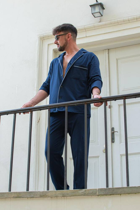 729 Norberto Pigiama da uomo De Lafense - blu navy