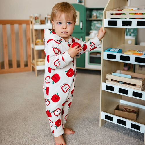 Tutina neonato Eevi ecru 100% cotone senza piedi comoda