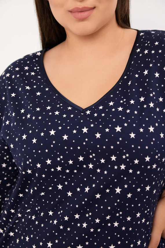 Camicia da notte Libra, manica 3/4 Moda italiana - stampa