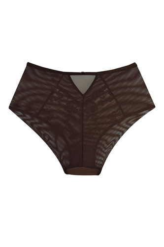 Slip da donna Mediolano 19255 in pizzo ricamato colore cioccolato scuro marrone