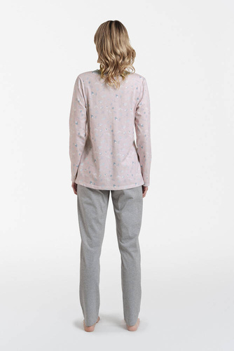 Simona Pigiama a maniche lunghe e pantaloni lunghi da donna Moda Italiana - stampa/melange