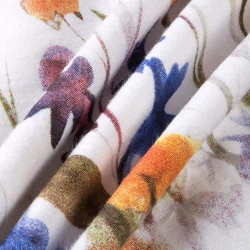 31512/1 Set di biancheria da letto floreale bianca Flannelove Darymex, 100% cotone, calda e morbida