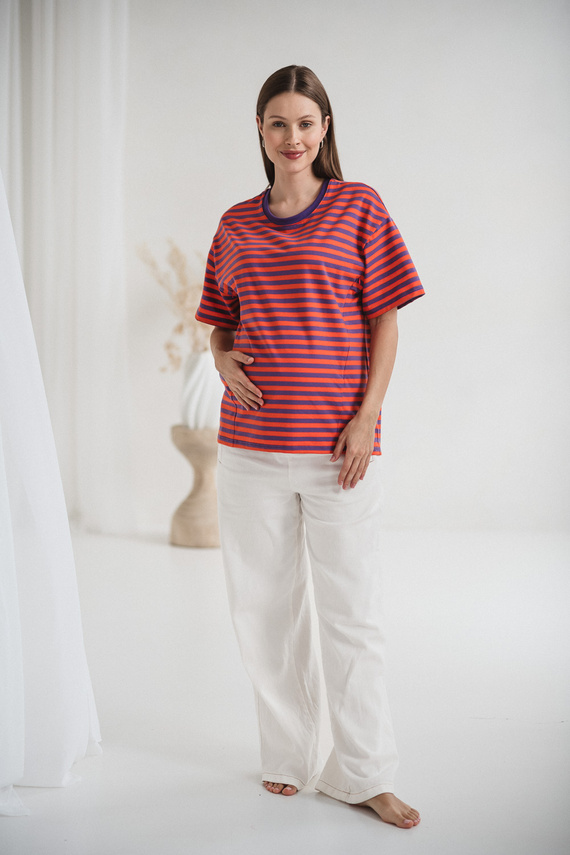 Mamahood T-shirt gravidanza e allattamento Milk&Love viola e arancione - comoda ed elegante