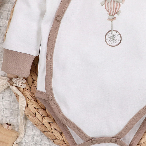 ABN-5582 Body a busta Circus di Nini - 100% cotone organico, chiusure senza nichel, made in Polonia