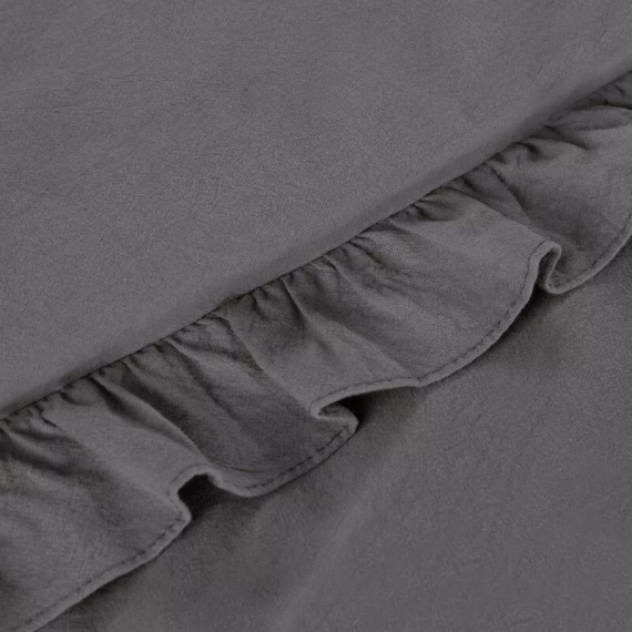 Biancheria da letto in cotone con balza Eurofirany 100% cotone con cerniera colore acciaio