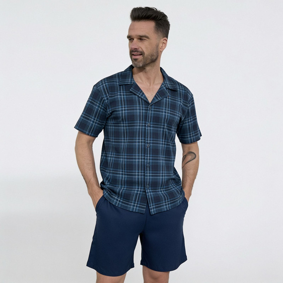 Cornette 2000/02 Pigiama Uomo Aperta 100% Cotone Manica Corta