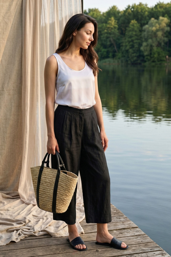 Unikat Thea top donna bianco in raso elegante canottiera
