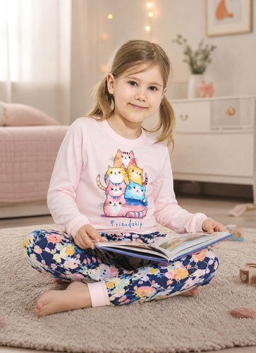 Pigiama bambina Cornette Kids Girl 594/210 Friendship 100% cotone